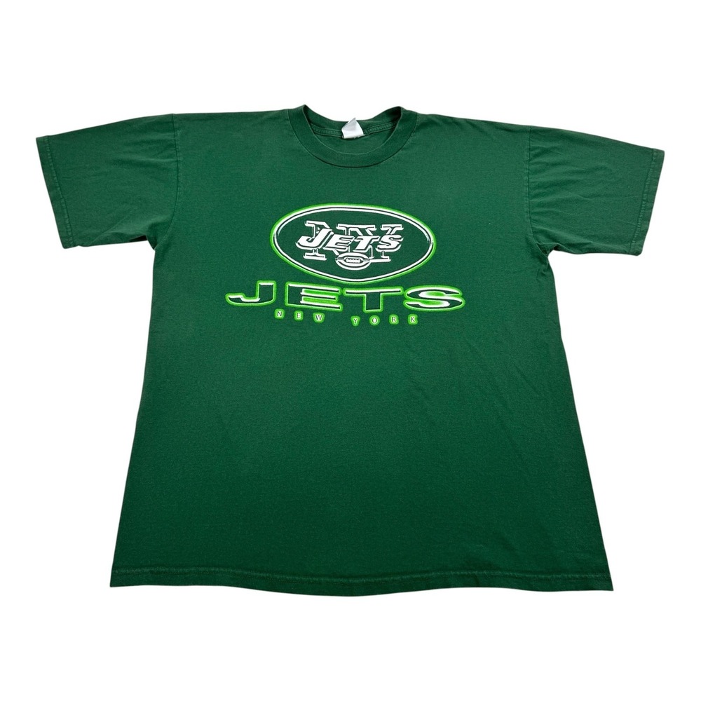 Vintage 90's New York Jets T Shirt Mens XL Green NFL Football True Fan Tee